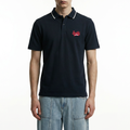 A male model wearing the Smith's 1906 MPO01 Navy Polo is showing the front.