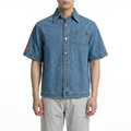 Men's Light Blue Denim Short-Sleeve Shirt from Smith's 1906 - front view