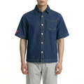 Men's Navy Denim Short-Sleeve Shirt from Smith's 1906 - front view