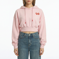 A female model wearing the Smith's 1906 WHO01 Pink Hoodie is showing the front.