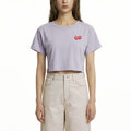 A female model wearing the Smith's 1906 WTE01 Lilac T-shirt is showing the front.