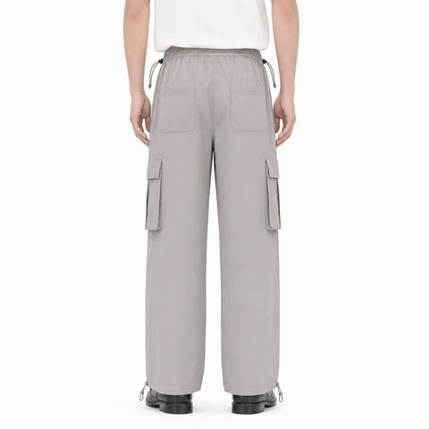 A male model wearing the Smith's 1906 MPT02 Light Grey Pants is showing the back.