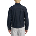 A male model wearing the Smith's 1906 MSR03 Navy Denim Shirt is showing the back.