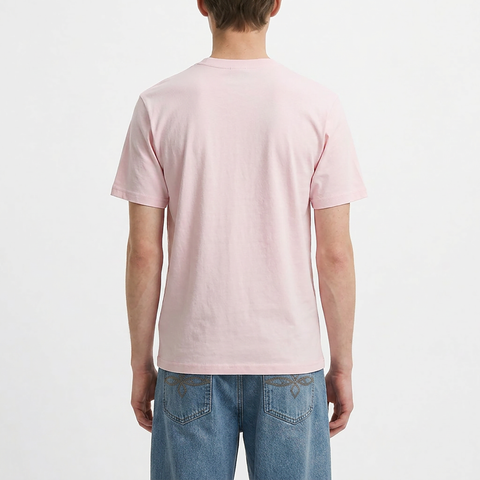 A male model wearing the Smith's 1906 MTE02 Pink T-Shirt is showing the back.