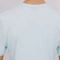 A close-up back view of a male model wearing the Smith's 1906 MTE02 Blue T-Shirt.