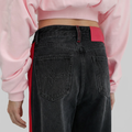 A close-up back view of a female model wearing the Smith's 1906 WJN02 Dark Grey Jeans.