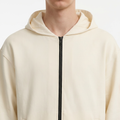 Men's Beige Hooded Sweatshirt Jacket from Smith's 1906 - detail view