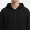 Men's Black Hooded Sweatshirt Jacket from Smith's 1906 - detail view