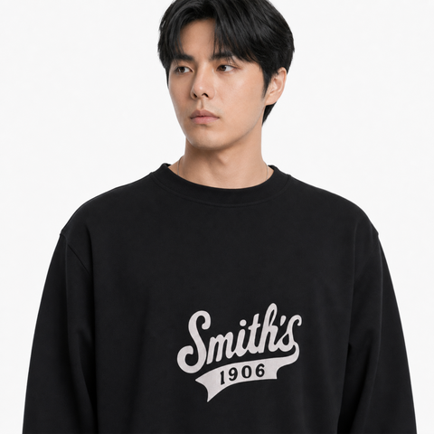 Men's Black Sweatshirt from Smith's 1906 - detail view