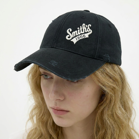 Unisex Black Cap from Smith's 1906 - detail view
