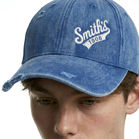 Unisex Blue Cap from Smith's 1906 - detail view