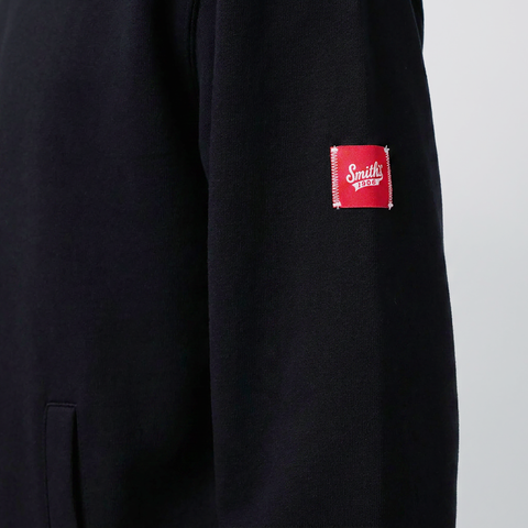 Men's Black Hooded Sweatshirt Jacket from Smith's 1906 - detail view