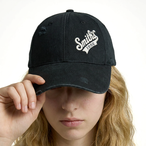 Unisex Black Cap from Smith's 1906 - detail view