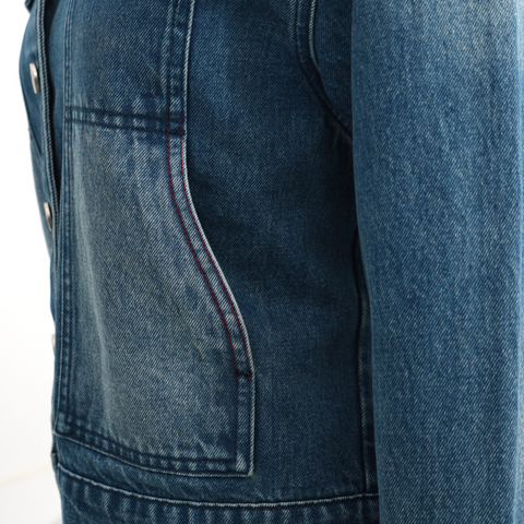 Women's Dark Blue Work Jacket from Smith's 1906 - detail view