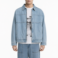 A male model wearing the Smith's 1906 MJK01 Light Blue Denim Jacket is showing the front.