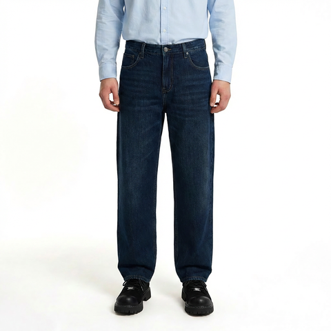 A male model wearing the Smith's 1906 MJN03 Navy Jeans is showing the front.