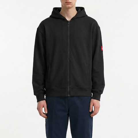 Men's Black Hooded Sweatshirt Jacket from Smith's 1906 - front view