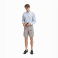 A male model is wearing a shirt paired with the Smith's 1906 MSO02 Grey Shorts.