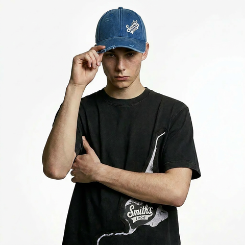 Unisex Blue Cap from Smith's 1906 - styled view