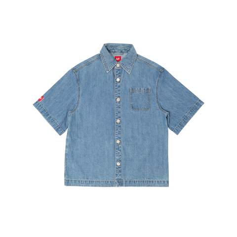 Smith's 1906 MSR04 Light Blue Denim Short-Sleeve Shirt.
