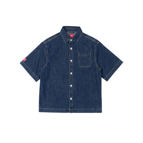 Smith's 1906 MSR04 Navy Denim Short-Sleeve Shirt.